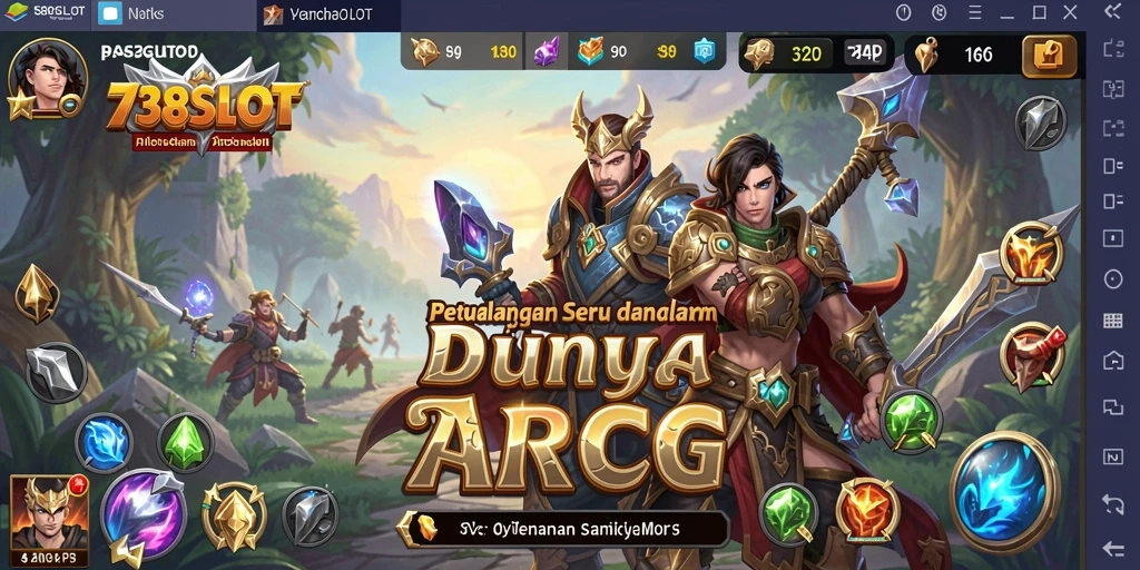 Menampilkan aksi seru dalam permainan ARPG 738SLOT.
