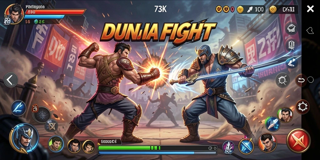 Gameplay 73K yang mendebarkan dengan pertarungan epik.