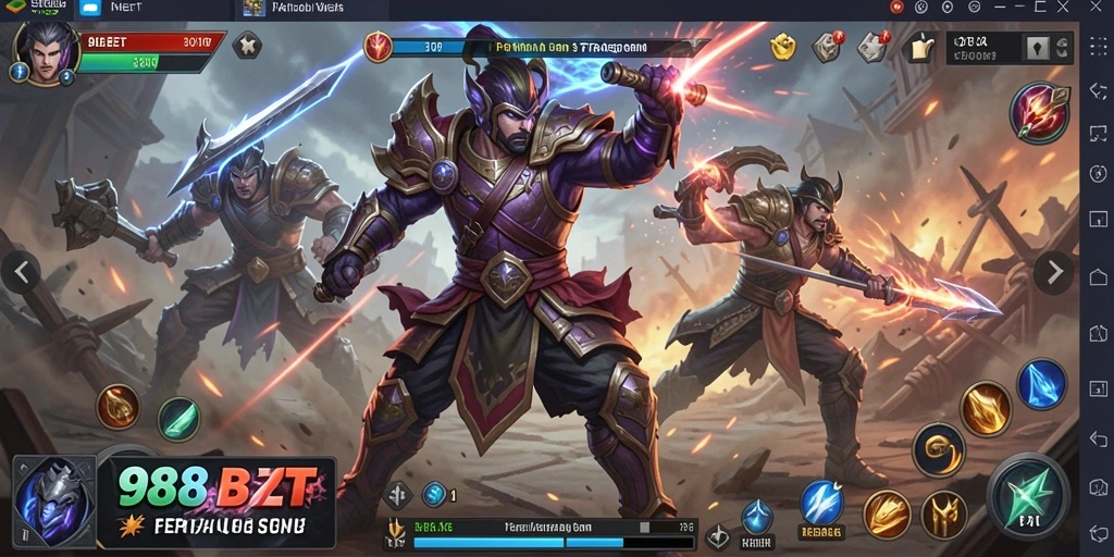 Tampilan menarik dari gameplay seru 988BET di medan perang.