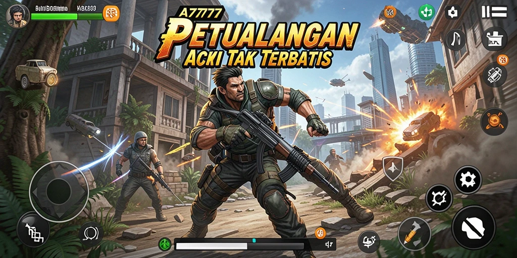 Tangkapan layar gameplay A7777 yang memukau dengan aksi mendebarkan.