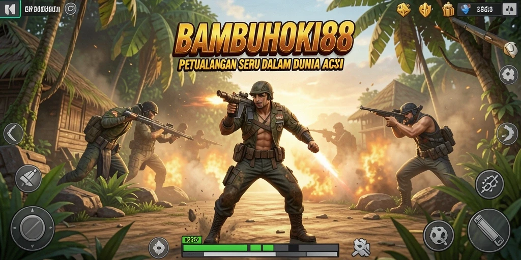 Screenshot menampilkan aksi seru dalam BAMBUHOKI88 dengan karakter yang dinamis.