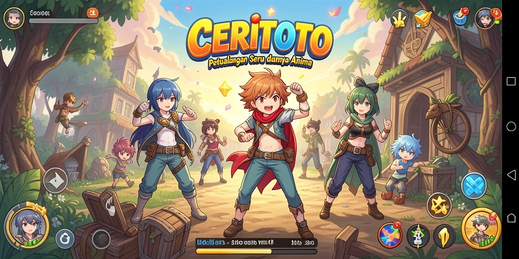 Screenshot CERITOTO menampilkan aksi seru dalam petualangan Anime.