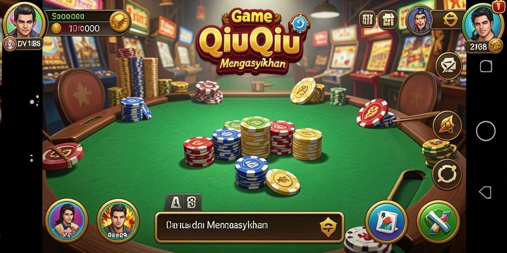 Tampilan gameplay QiuQiu yang mengasyikkan di DV188.