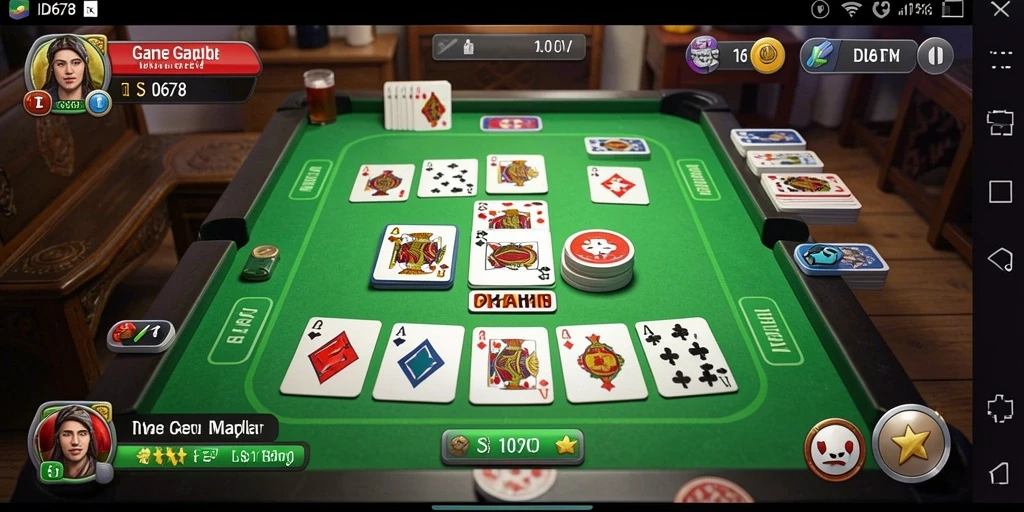 Tampilan gameplay Gaple seru dengan antarmuka yang menarik.