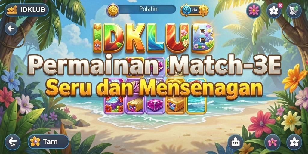 Gameplay seru dan penuh warna di IDKLUB, permainan Match-3 yang menantang.