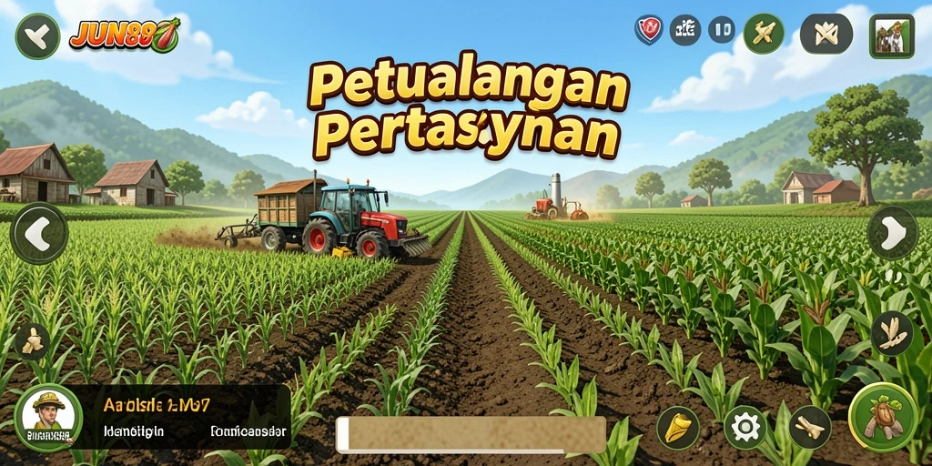Screenshot utama JUN88 menampilkan pengalaman seru bertani.