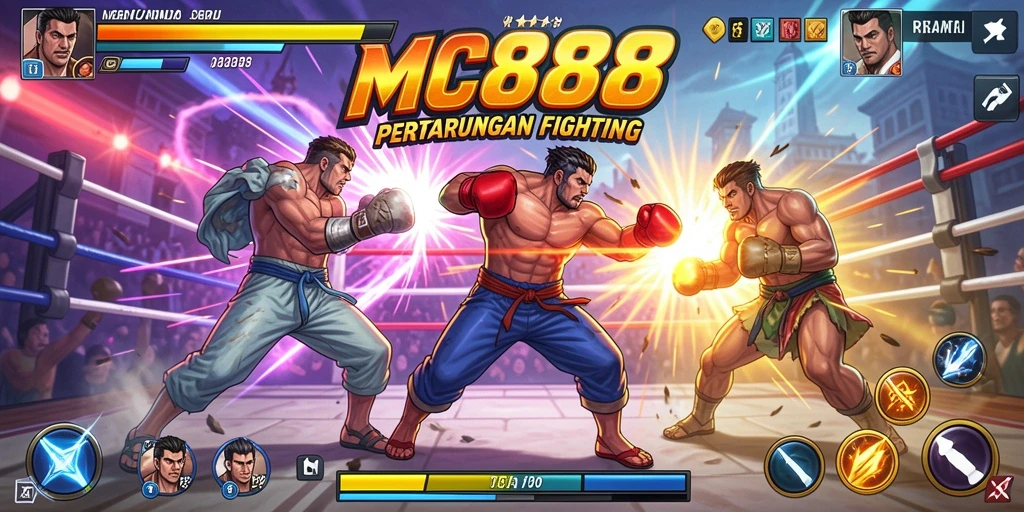 Tampilan gameplay seru dalam pertarungan MC888.
