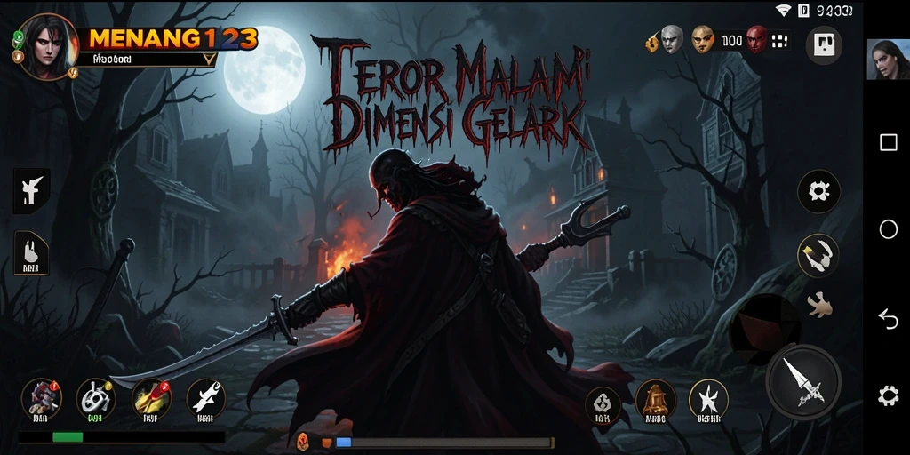 Tampilan gameplay MENANG123 dengan elemen horror yang menegangkan.