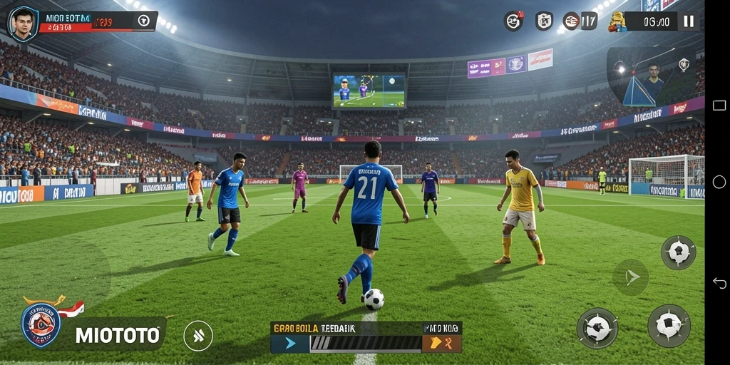 Tampilan gameplay menarik dari MIOTOTO dengan pemain yang aktif di lapangan.