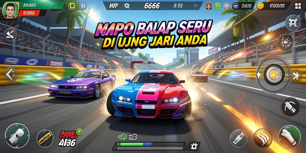 Tampilan gameplay Racing yang menegangkan dan penuh aksi.