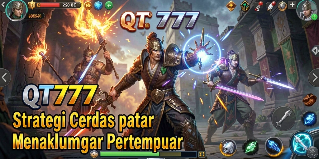 Screenshot utama QT777 menampilkan pertempuran epik dengan strategi yang mendebarkan.