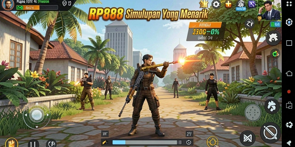 Tampilan gameplay menarik dari RP888 yang menunjukkan interaksi karakter.