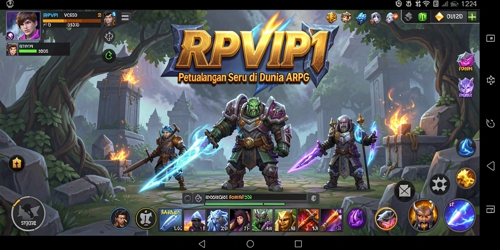 Gameplay RPVIP1 menampilkan pertarungan seru di dunia fantasi.