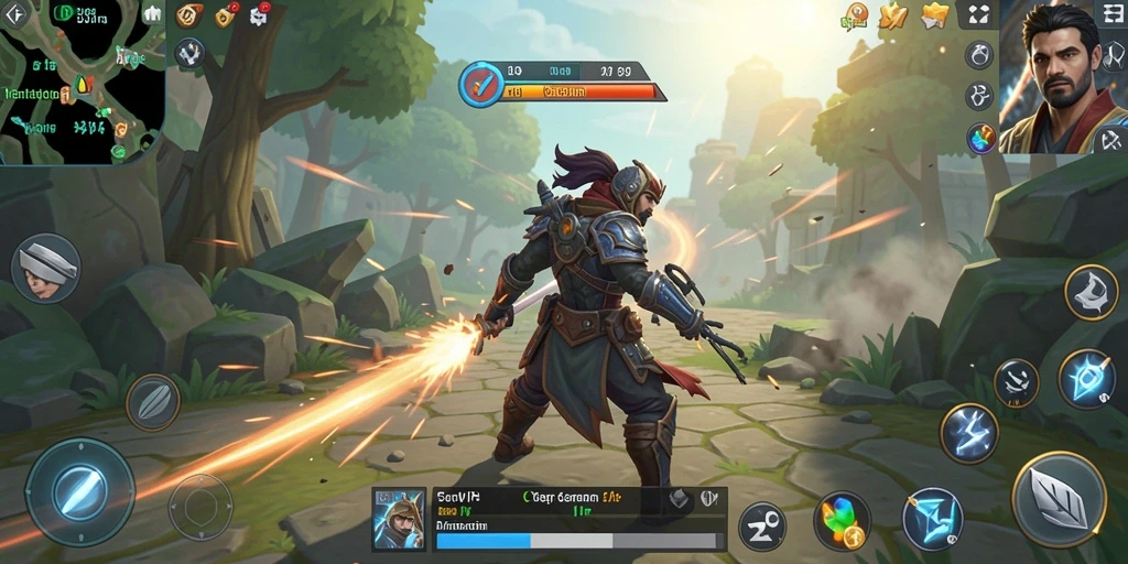Tampilan gameplay strategis yang memukau dan dinamis.