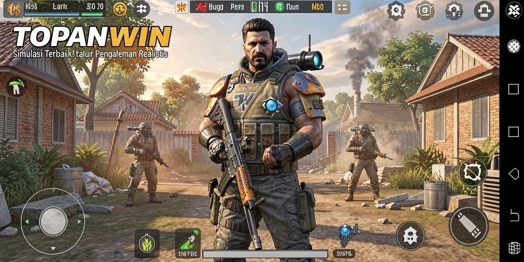Screenshot gameplay TOPANWIN yang menunjukkan simulasi yang realistis dan mendebarkan.