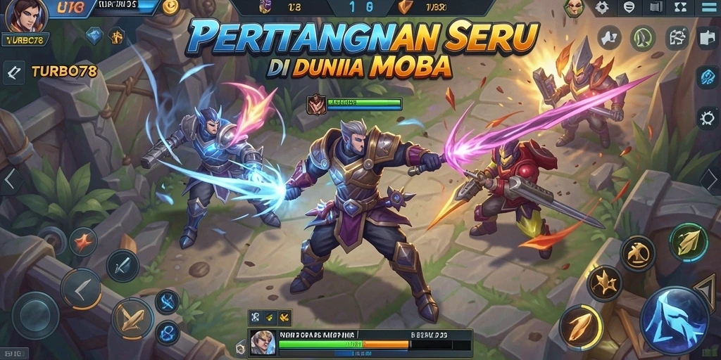 Tampilan gameplay intens dan seru dalam TURBO78 dengan pahlawan yang beraksi.